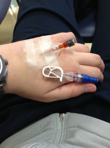 My first chemotherapy IV.