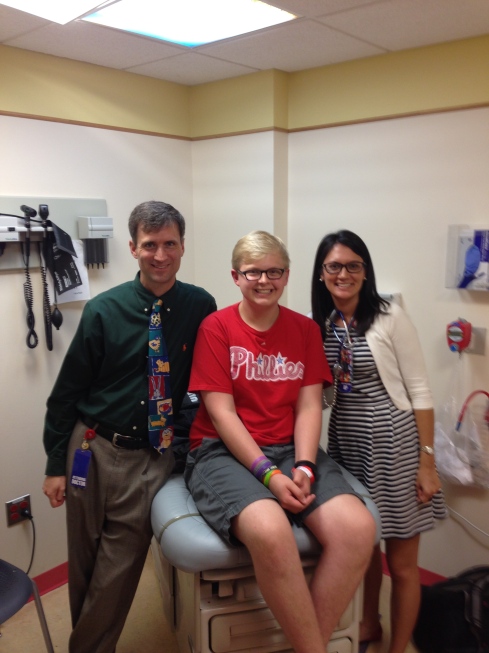 A photo with my oncologist and my nurse practitioner. Couldn't have done it without these amazing professionals!